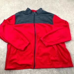Starter Fleece Jacket Mens 2XL Black Red Mock Neck Full Zip Streetwear Casual‎